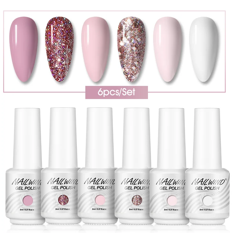 

NAILWIND Gel Polish Set Nail Soak Off UV Gel Varnishes Hybrydowe Semi Permanent For Manicure Need Cured Base Coat Nails Gel