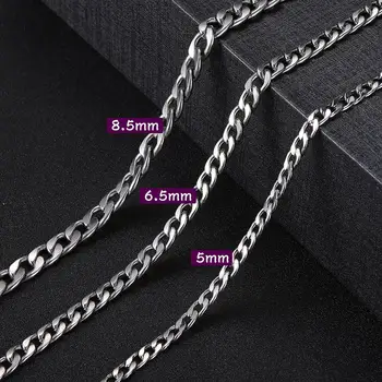 

Teamer 2/2.5/3/4.5/6/8.5mm Box Chain 316L Stainless Steel Figaro Chain for Men Lobster Clasp Link Necklaces Chain Jewelry Women