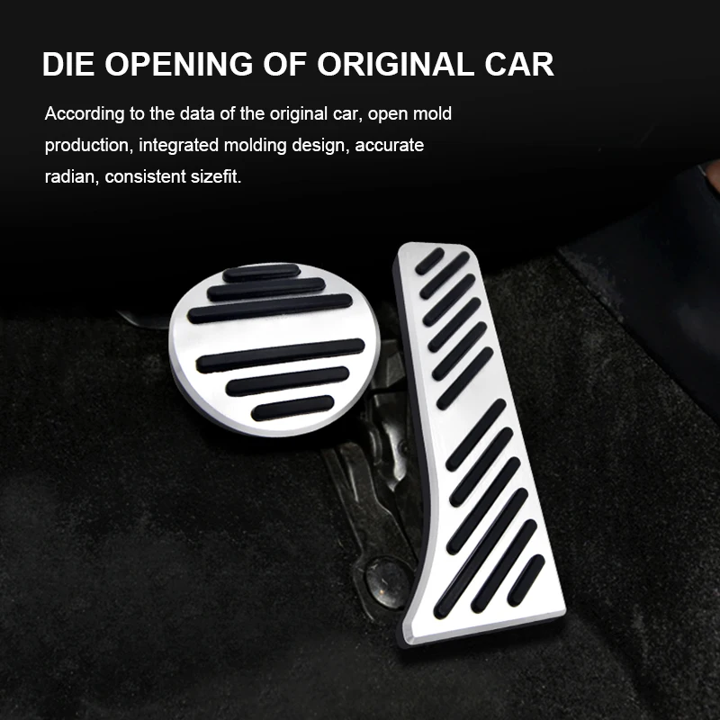 Pedals Pad Non-Drilling Pedals Accelerator Gas Brake Foot Rest Pedal Pad for Benz Smart Fortwo Elf 2009-2013 2014