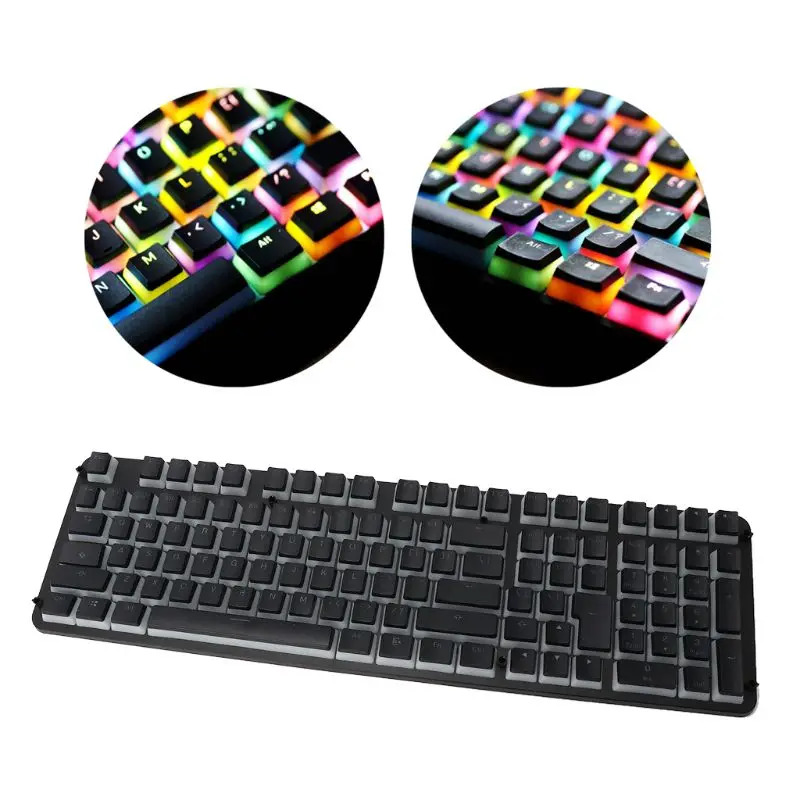 

RGB 110 Keycaps ANSI Layout Add ISO PBT Pudding Double Skin Milk Shot Backlit Keycap With Keycap Storage Board For OEM Cherry MX