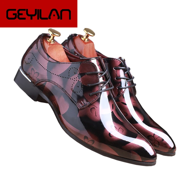 

Men Dress Shoes Floral Pattern Big Size Men Formal Shoes Leather Luxury Fashion Oxford Shoes For Men Party Wedding Shoes
