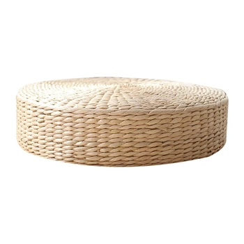 

Hand Woven Round Sitting Cushion Japanese Tatami Floor Natural Cattail Mat Room Floor Straw Padded Multifunction Indoor