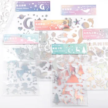 

2 Sheets Kawaii Animal Stickers Creative Colorful PVC Sticker DIY Diary Journal Decoration Scrapbooking Stationery Sticker