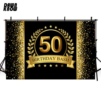 

DAWNKNOW 50 Years Vinyl Photography Background For Adult Flower Adult Shoot Backdrop For Birthday Party Photo Studio G931