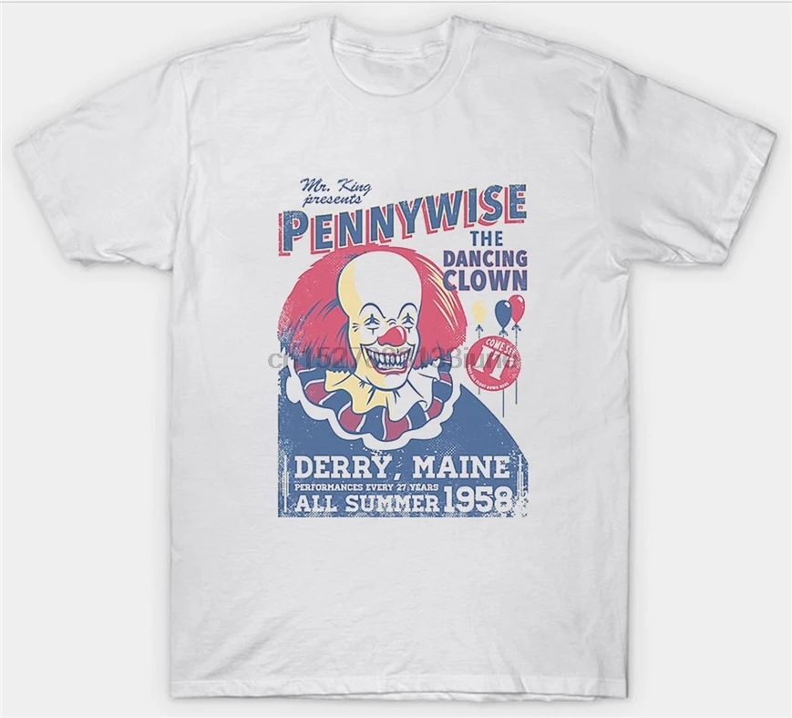 Футболка с изображением танцующего клоуна из фильма Pennywise It ретро Винтажная