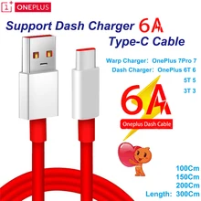 For OnePlus 7Pro Dash Charger Cable 6A Type-C Cable For OnePlus7 6 5T 5 3T 3 Mobile USB3.1 Data Charge 6A Dash Cable 1M 1.5M 2M