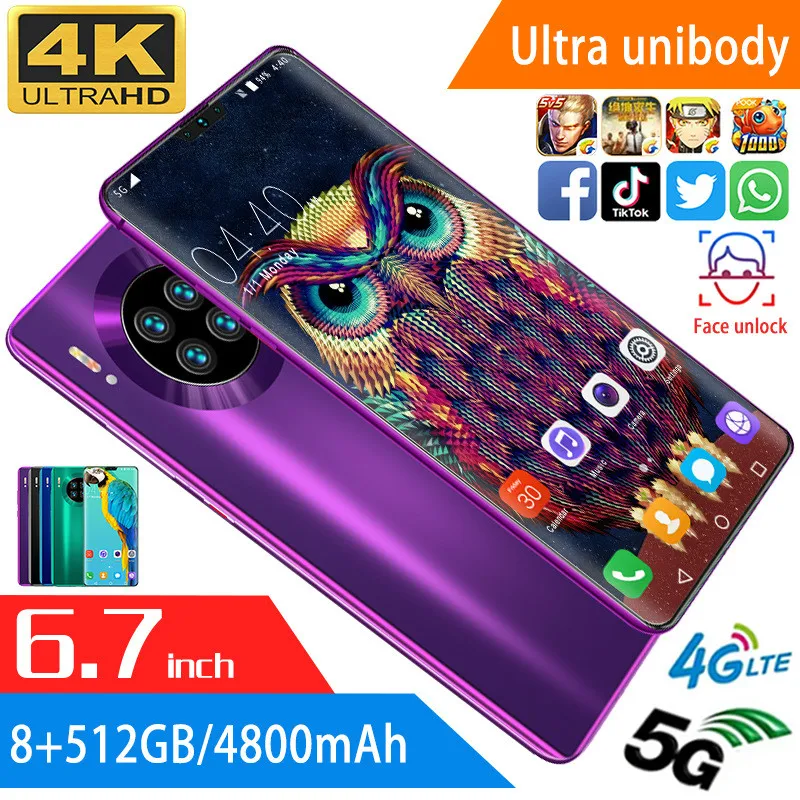 Mate 30 Pro 6.26 smartphones 2GB RAM 16GB ROM android mobile phones face ID unlocked celulares Global version 3G wifi 2SIM
