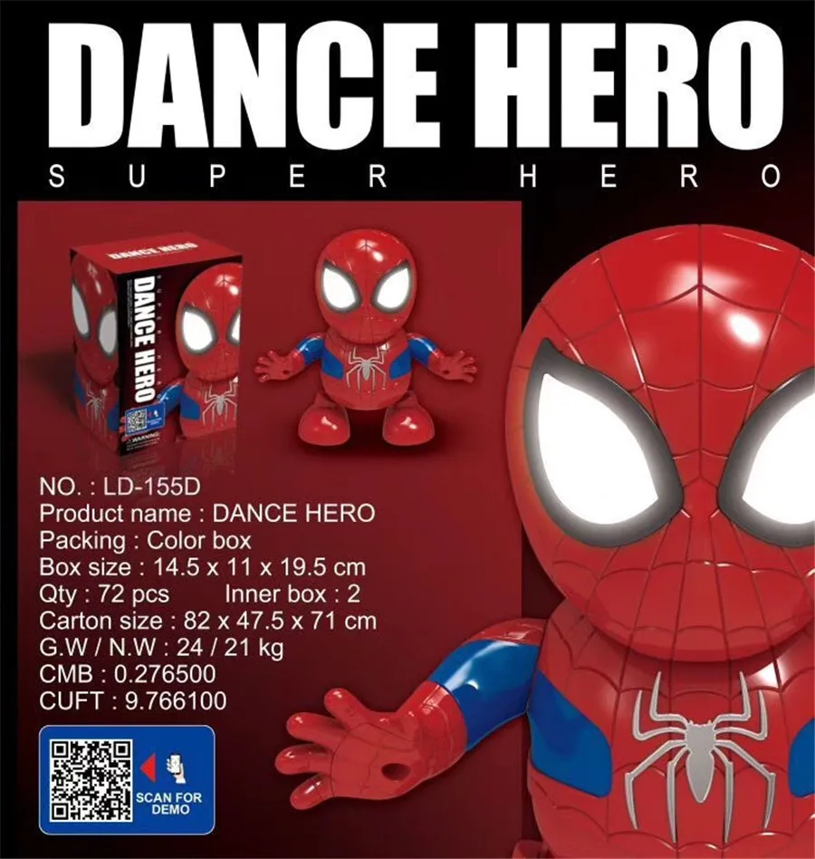 Танцевальный герой, робот-паук, трансформируемый Бамблби, музыкальный Железный человек, светильник, музыкальный робот, подарок на Рождество, день рождения, качели, робот