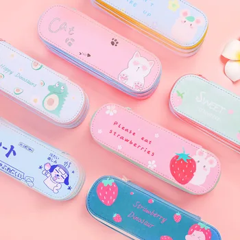 

Cute Double Layer Pencil Case Kawaii Animal Pencil Box Large Capacity Pen Case For Girls Gifts School Office Supplies Stationery