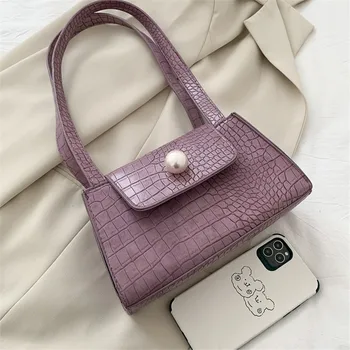 

New Design Small Alligator Skin Pattern Leather Crossbody Bags Women Solid Color Shoulder Messenger Bags Female Luxury Handbags