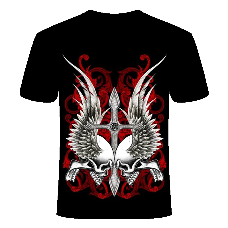 H063e7dee561c45819bb29ebe01b21a7aN - Skull Print Design T-Shirt