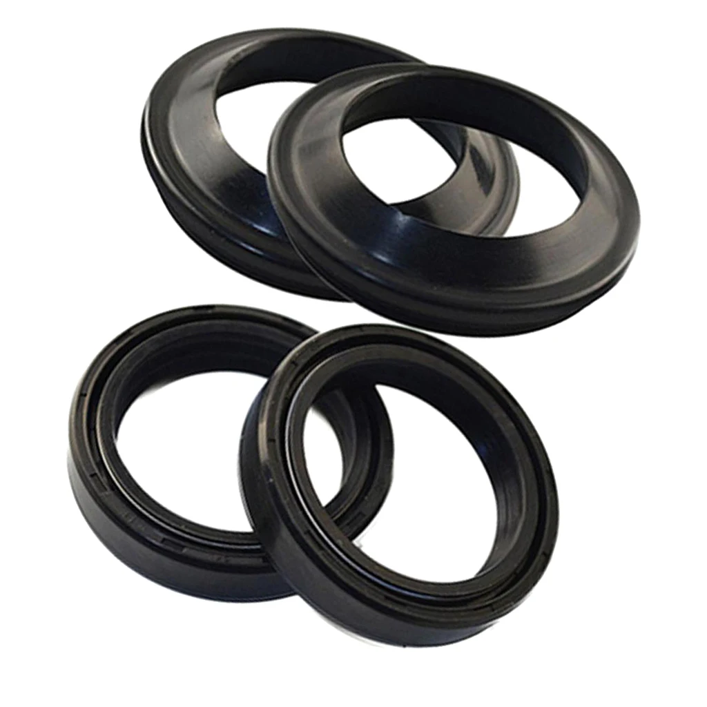 Rubber Front Fork Oil Seal Set 41x54x11mm & Motorcycle 41x54mm Dust Seals Oil seal Bicycle fork Parts accessories Black