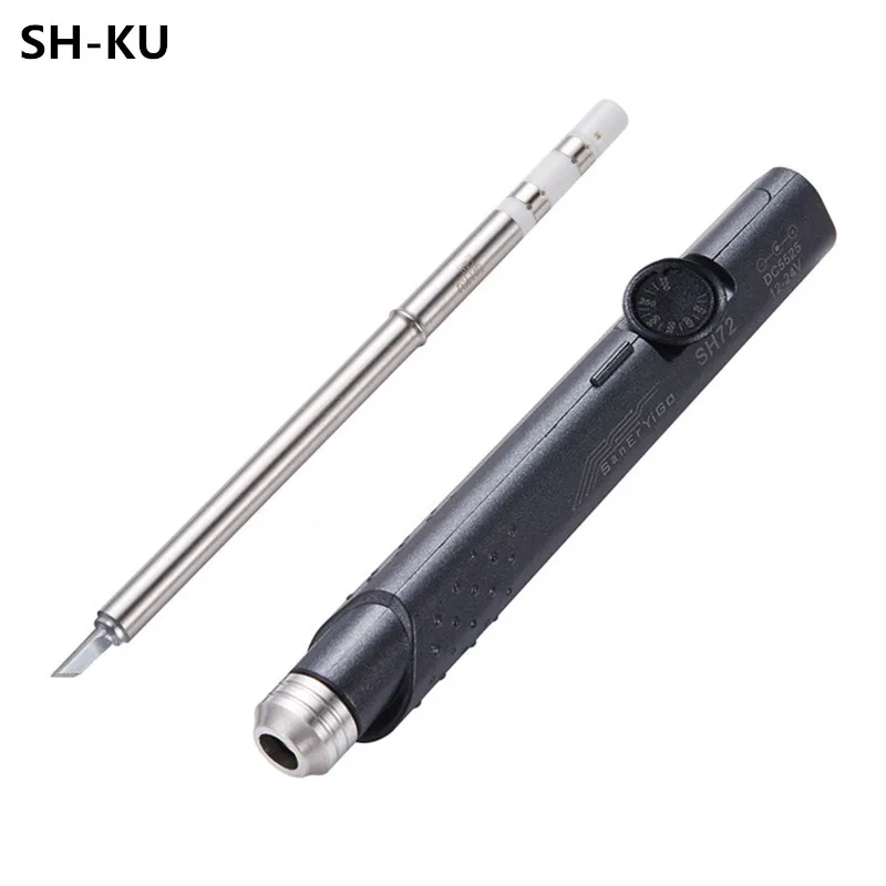With KU Tip SH72 65 Вт 12-24V 220-400 ℃ Регулируемый цифровая паяльная станция DC5525 SH-K SH-KU SH-D24 SH-BC2 SH-C4 SH-I Советы Набор инструментов - Цвет: With KU Tip