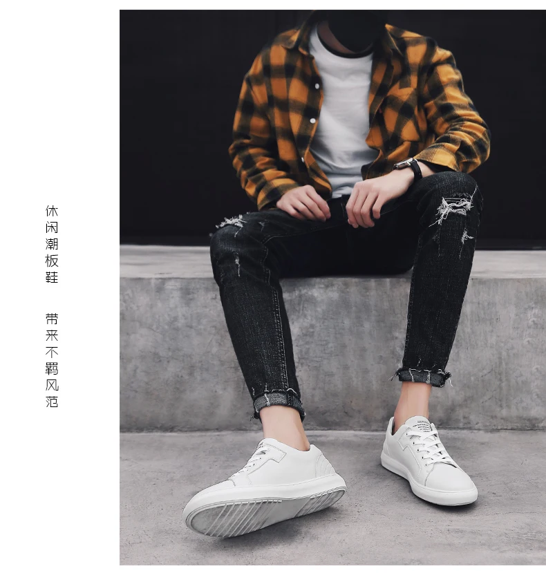 Белые туфли для студентов; модные мужские кроссовки; осенние мужские кожаные туфли на плоской подошве; Простые Стильные мужские оксфорды ручной работы
