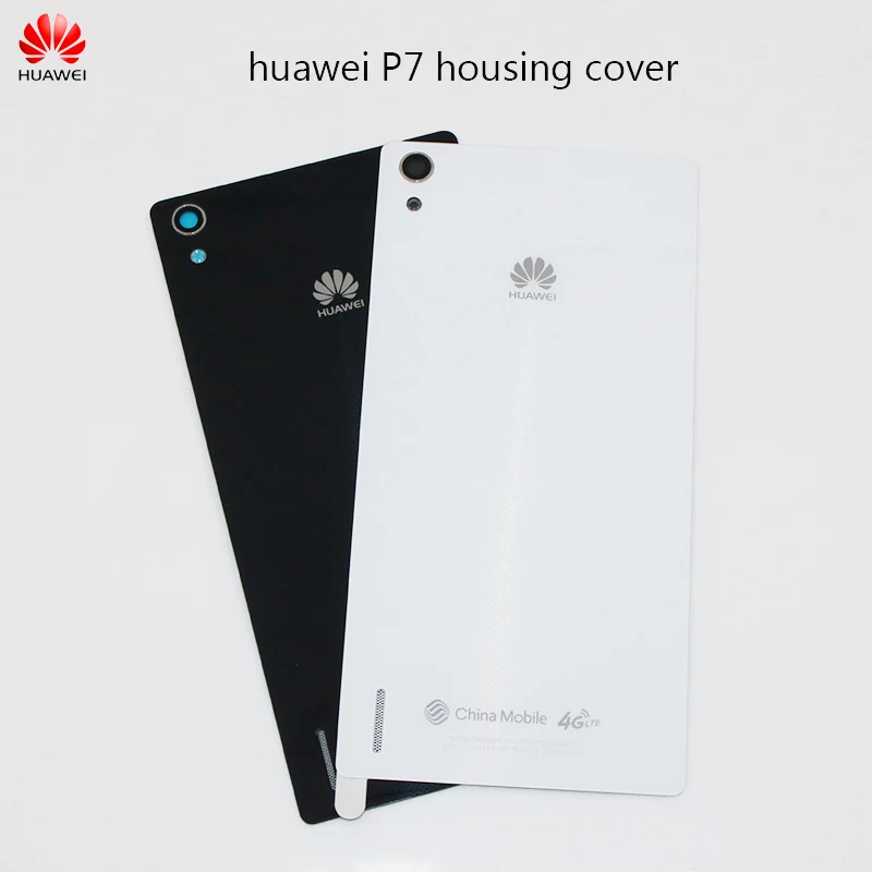 

Original Rear Housing Cover For Huawei Ascend P7 Smooth Glass Back Door Replacement Case With Adhesive Sticker included 2 Colors