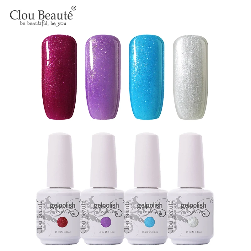 Clou Beaute 4 шт./лот 15 мл УФ-гель для ногтей УФ светодиодный гель лак для ногтей Гибридный Лаки гель лак для ногтей маникюр гель лак - Цвет: ZH12