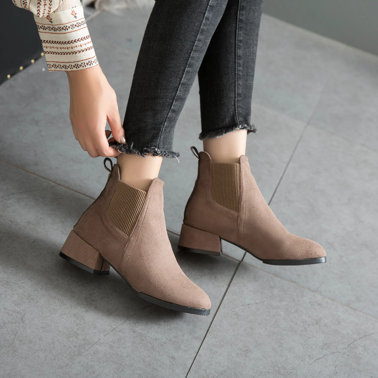 

Chelsea Boots Women's Spring And Autumn Women's Boots 2019 New Style British Style Students Korean-style Versatile Semi-high Hee