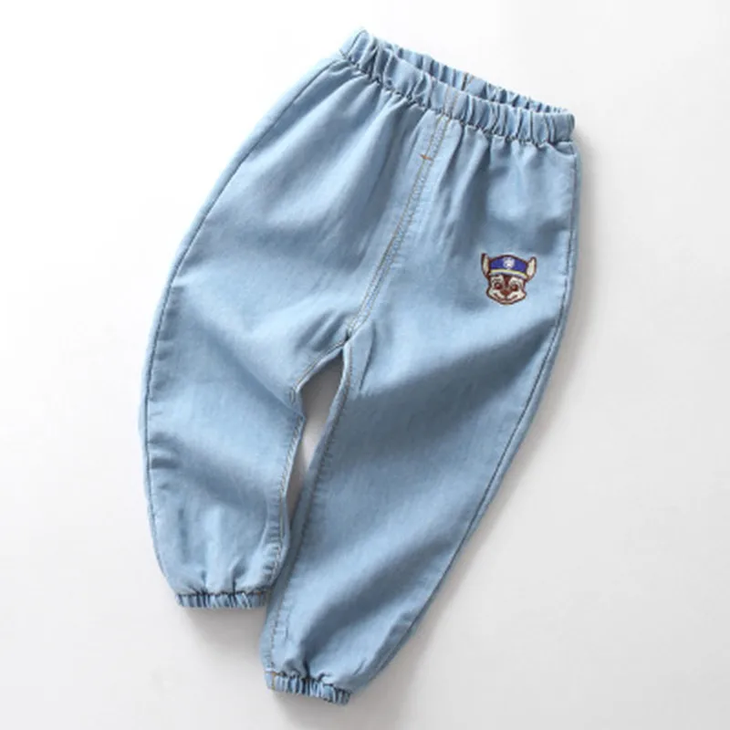 Коллекция года, летние джинсовые штаны для маленьких мальчиков и девочек, детские тонкие Свободные повседневные джинсы, брюки детские джинсовые противомоскитные штаны для детей возрастом от 2 до 7 лет - Цвет: Light Blue 2