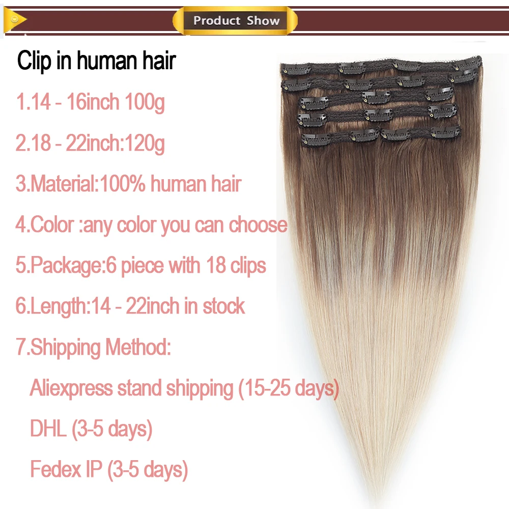 clip in human hair