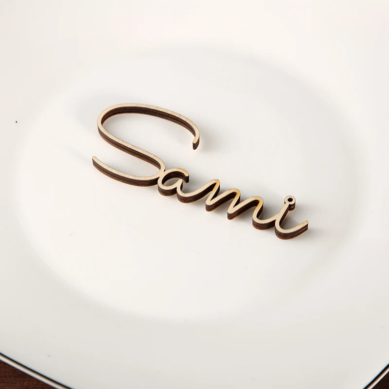 Personalized  laser cut names Wedding place cards Name place settings wedding sign wedding names Laser cut Name tags for wedding