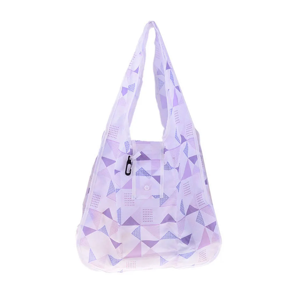 light purple 4 стиля, новинка, водонепроницаемая полиэфирная Складная многоразовая Эко сумка для покупок, дорожная сумка, сумка-тоут, сумки на плечо, повседневные - Цвет: light purple