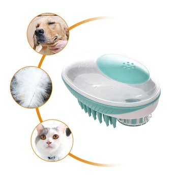 

Pet Dog Cat Bath Brush Grooming Bathing Shower Comb Easy Shampoo Dispenser for Cat Loose Hair Remover Pet Dog Puppy Massager