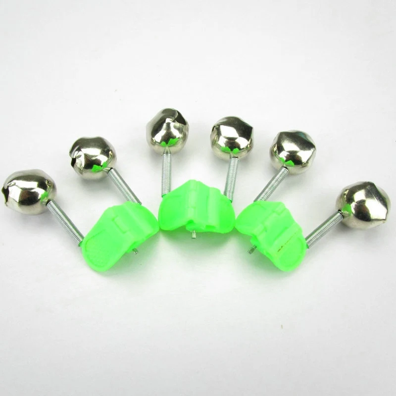 20 pcs/lot fishing alarm clip outdoor twin bell ring pole clamp bite bait bells alarm bells fishing accessories new