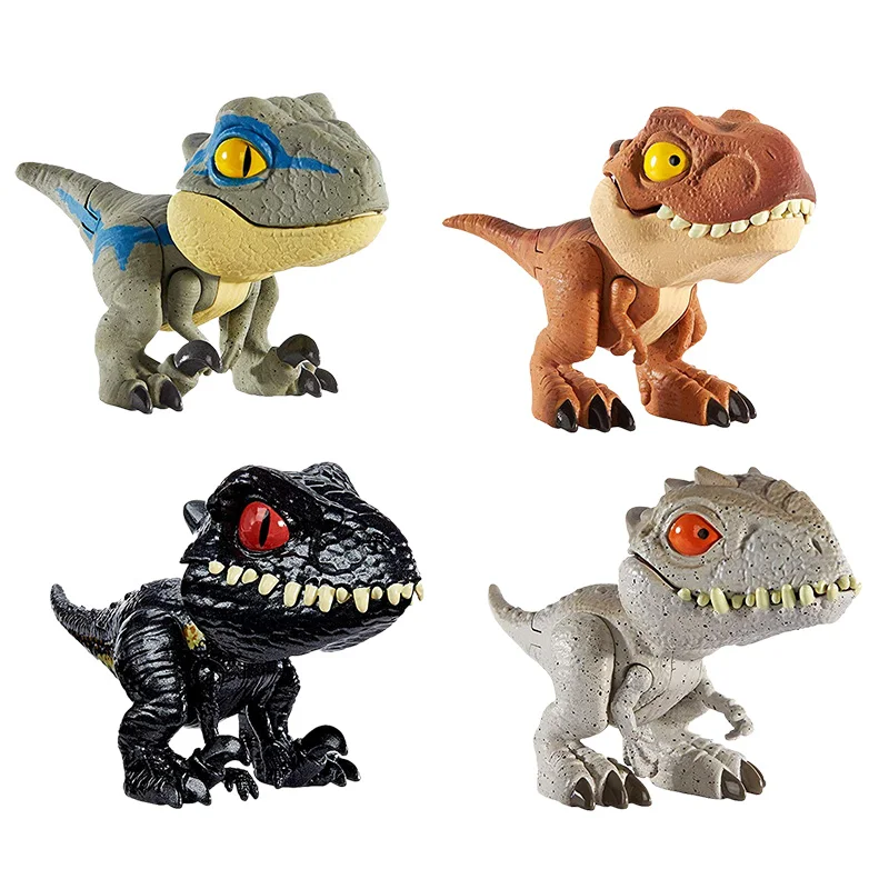 Original Jurassic World Minifingers Dinosaur Action Figure Movable Joint Simulation Model Toy for Children Halloween Figma Gift