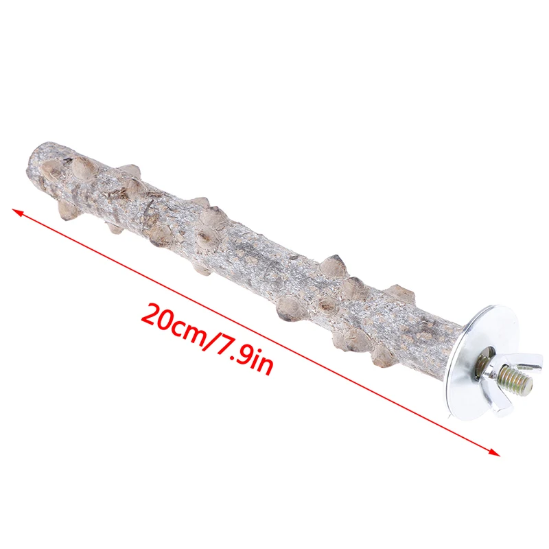 20cm ПЭТ укус Кошачий коготь шлифования перца из дерева стоящая палка Жердочки древесины Портативный игрушки 10/15/20 см попугая естественные бревна - Цвет: 20cm
