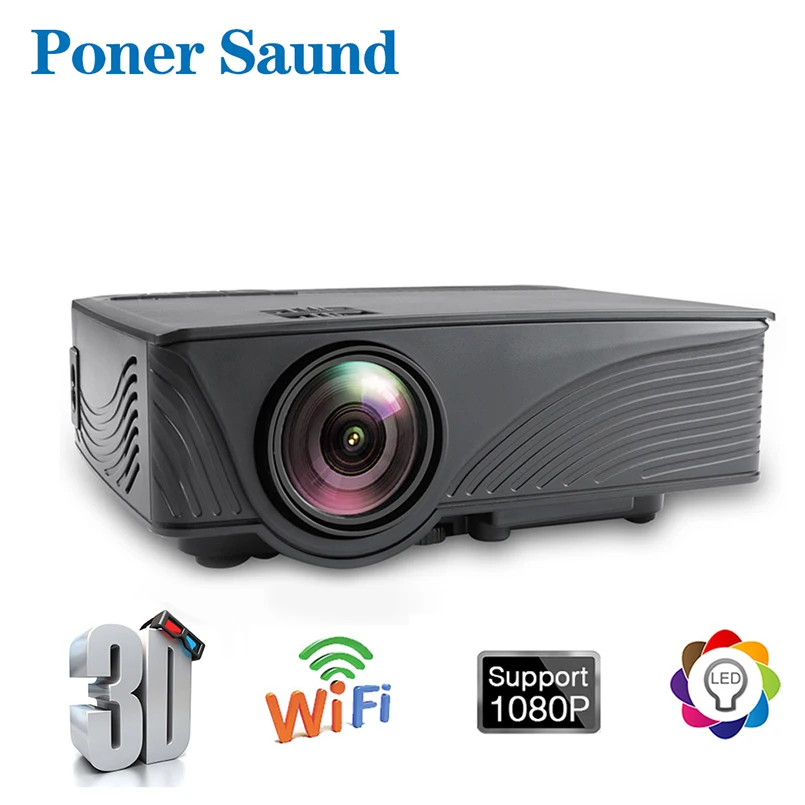 hd projector Poner Saund 96+ New LED Projector Android Full HD Pixel 1920 * 1080P Large Screen Home Theater Portable 3D Smart Video Player projector mobile