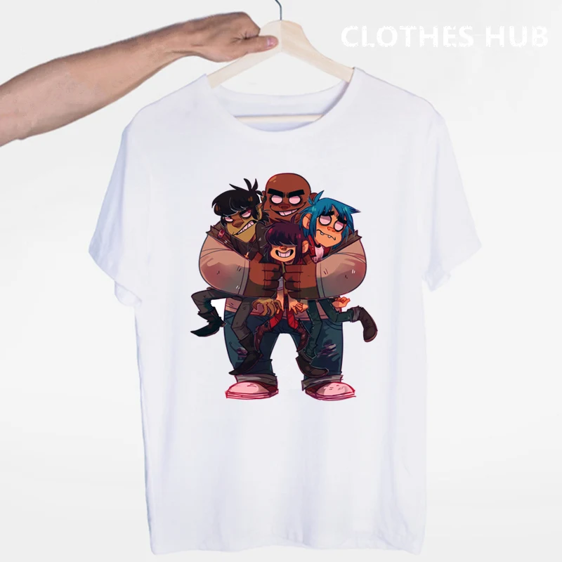 Gorillaz музыкальная футболка с круглым вырезом и короткими рукавами Летняя