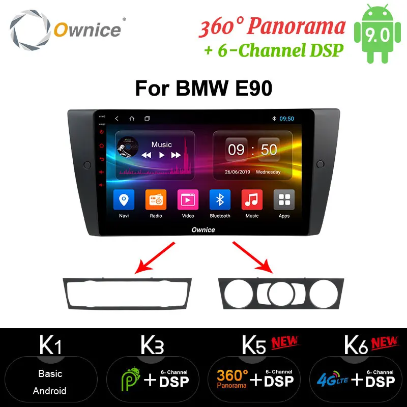 9 дюймов Автомобильный мультимедийный GPS плеер Ownice Android 0 Octa Core для BMW E90 video automotivo