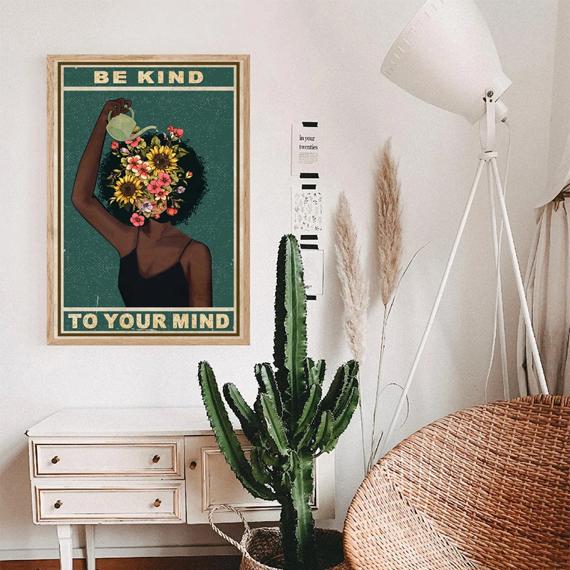 Black-Girl-Mental-Health-Poster-Mental-Be-Kind-To-Your-Mind-Positive-Art-Prints-African-Woman (2)