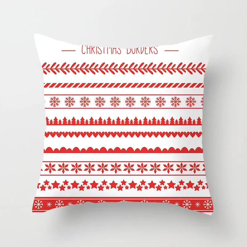 Fuwatacchi Рождественская наволочка для подушки с изображением Санта-оленя, дерева, Мягкая Наволочка для подушки, домашний диван, спальня, черный декоративный чехол для подушки - Цвет: PC04470