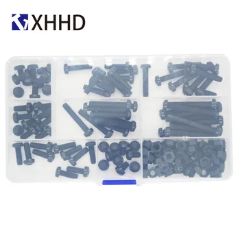 

M5 Black Nylon Pan Head Cross Screw Round Machine Screw Plastic Hex Nut Assortment kits