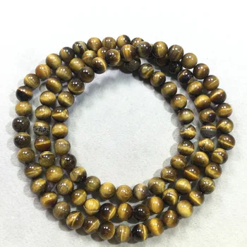 

Natural Yellow Tiger Eye stone three circles bracelet women's crystal bracelet