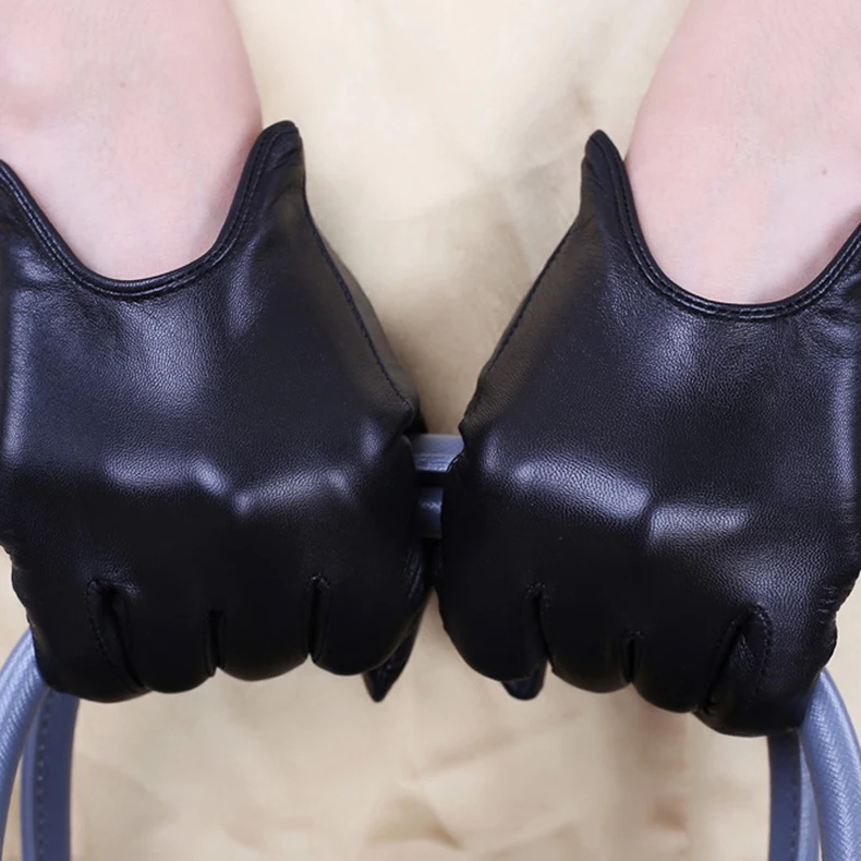 Горячая Распродажа женские перчатки из натуральной кожи короткие модные перчатки из овечьей кожи перчатки для выступлений
