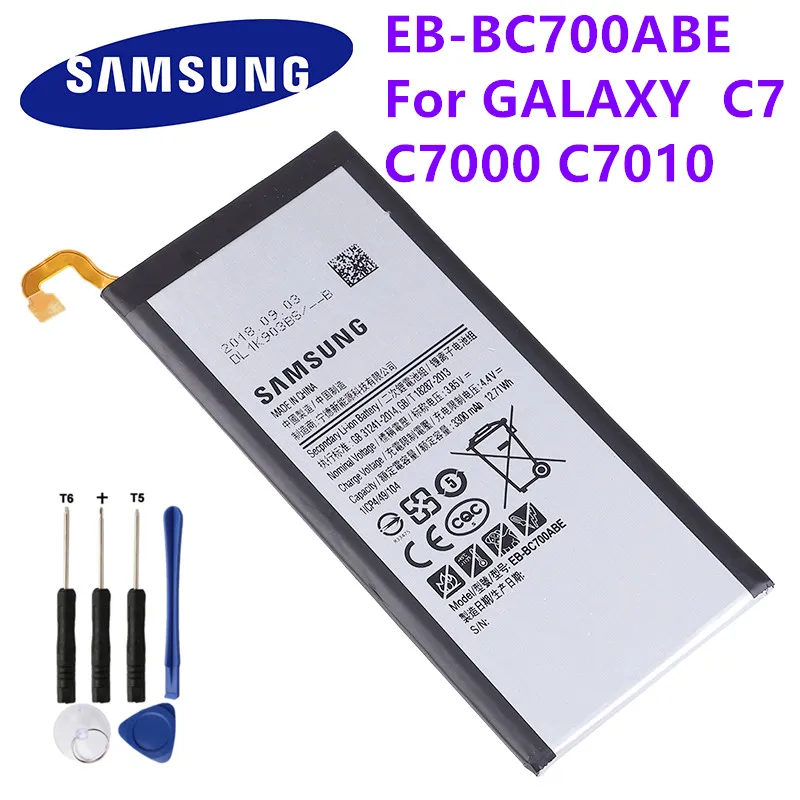 Оригинальный аккумулятор SAMSUNG EB-BC700ABE 3300 мА · ч для Samsung Galaxy C7 C7000 C7010 C7018 Pro Duos SM-C701F/DS
