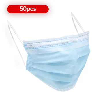 

50Pcs Disposable Filter Face Mask 3 Layer Non Woven Dustproof Protective Mouth Masks fast shipping