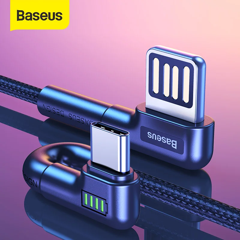 Кабель Baseus USB Type C для Samsung S9 S10 S20 кабель быстрой зарядки игровой Cabo Elbow передачи
