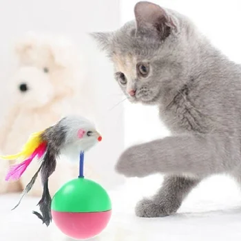 

Cat Toy Fur Mouse Tumbler Kitten Cat Mise Toys Plastic Play Balls for Kitty Scratching Training Cat Accessories Pet Toy