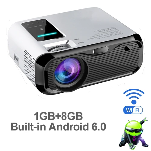 WZATCO E500 720P HD проектор 1280*800 3500 люмен HDMI домашний кинотеатр Android 9,0 дополнительные проекторы wifi проектор lcd проектор - Цвет: Android 6