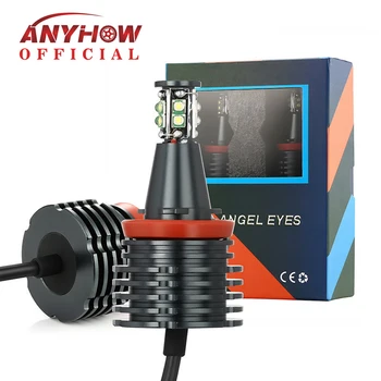 

ANYHOW NEW 2PCS Angel eyes led Fog Light 80W H8 6500K for BMW E90 E92 E82 E87 E60 E70 X5 X6 Halo Light Bulb car Headlight Lamp