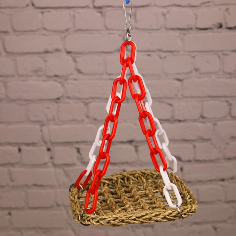 

Parrot Bird toy Hammock toy natural Straw Perch Platform Hanging Cage Hamster bite Climbing Chewing Swing for animals Nest Bird Cage toys Accessories Supplies