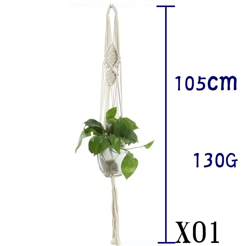 Нордический стиль макраме для растений вешалки ручной работы из хлопчатобумажной веревки цветочный горшок Настенное подвесное кашпо