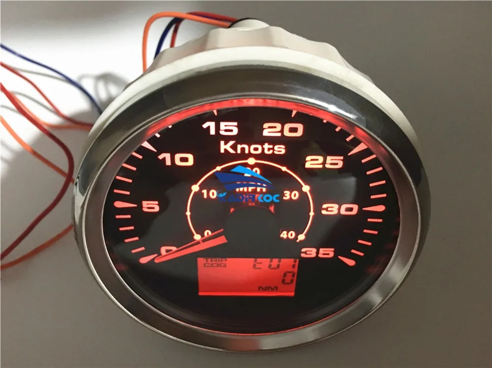 Высокое качество настройки gps скорость Mileometer 0-35Knots 85 мм спидометры gps 0-40MPH одометры для лодки с 8 видов цвета подсветки