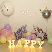 Вечерние украшения 3D Единорог Алюминий с героями фильмов и воздушными шарами в стиле вечеринки в портрет мечтательной воздушный шар в сборе Единорог шар