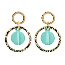 Circle Clip On Earrings Long Retro Geometric Exaggerated Personality Pierced Ears Ring Ear Clip(China)
