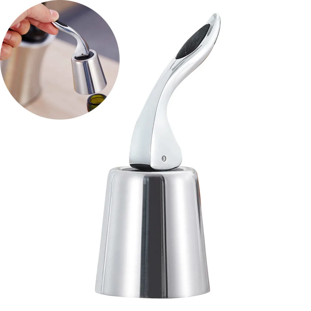 

304 Stainless Steel Wine Stopper Vacuum Pump Red Wine Bottle Stopers Standard Wine Storage Plug Kitchen Tool