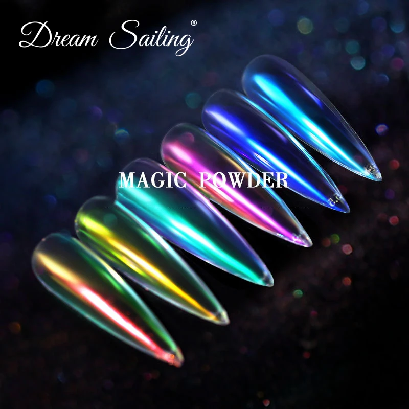 

Nail Art Glitter Manicure Chameleon Ice Dust Transparent Holographic Mirror Aurora Pigment Shimmer Powder Shining Dipping